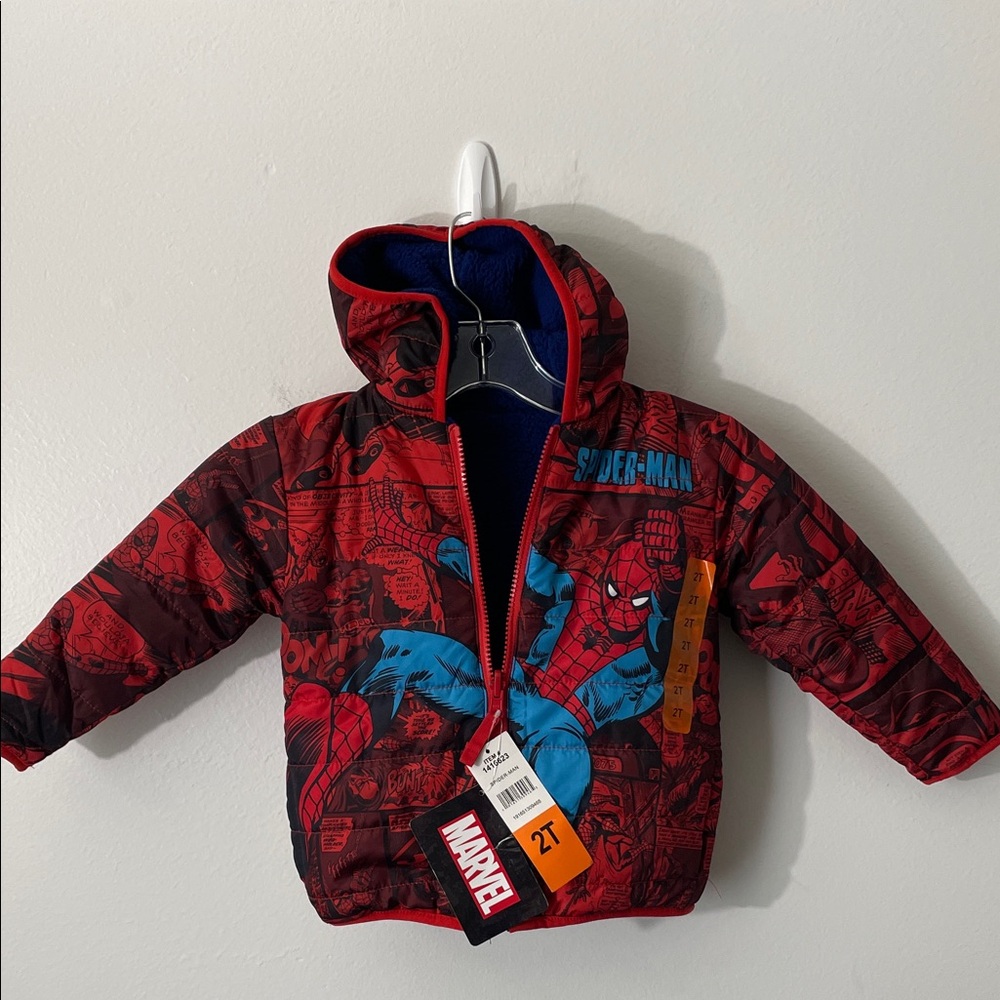 Spider-Man Boys Youth Reversible Jacket Blue Red - Size: 2T, /Z11 - Picture 2 of 8